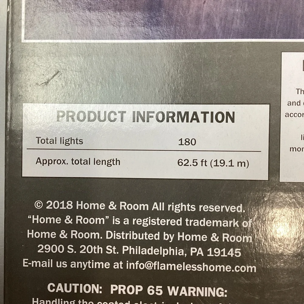 Home & Room Little Lites 180 LED lights/ 62.5 ft -Indoor/Outdoor Christmas